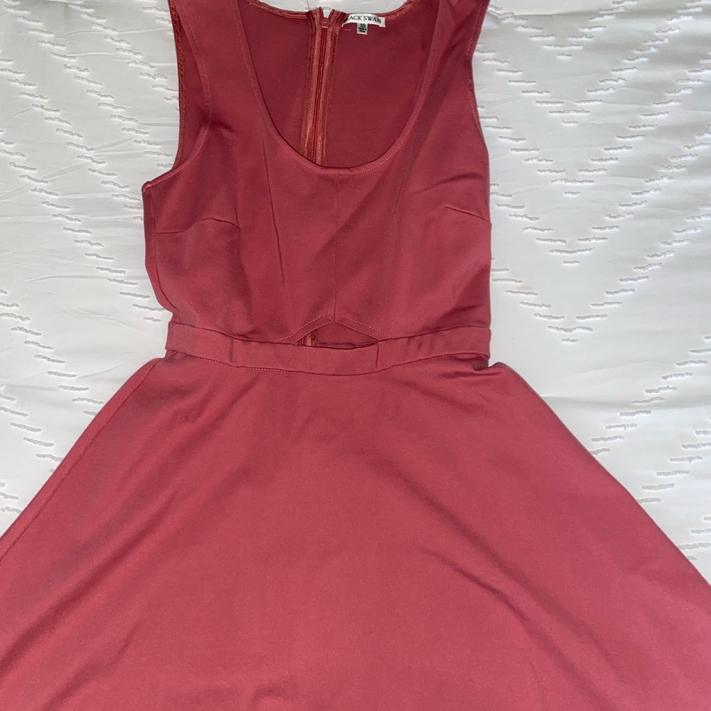 Salmon Black Swan Dress